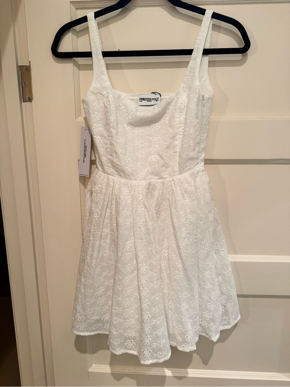 Princess Polly White Eyelet Fit-and-Flare Dress